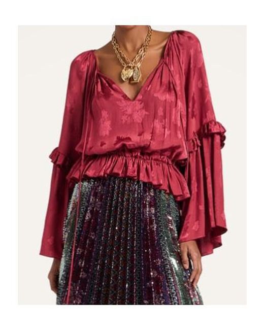 LaDoubleJ Red Boho Blouse