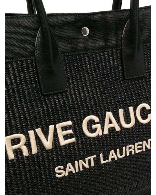 Saint Laurent Black Rive Gauche Tote Bag for men