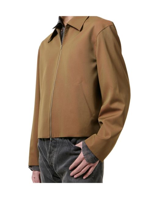 Our Legacy Brown Zip-Up Mini Jacket for men