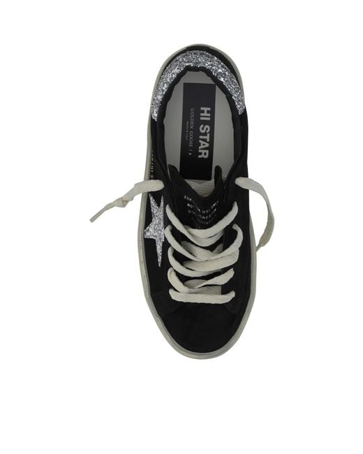 Golden Goose Deluxe Brand Black Hi Star Glittered Sneakers