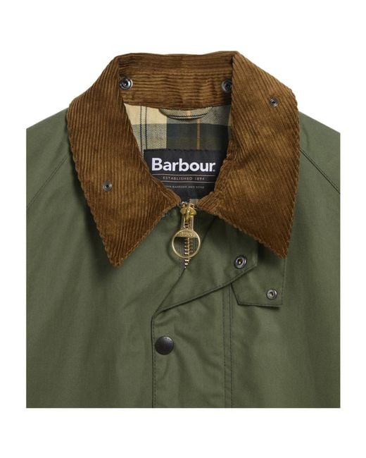 Barbour Green Corduroy Collar Buttoned Jacket for men