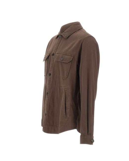 Woolrich Brown Safari Overshirt Shirt for men