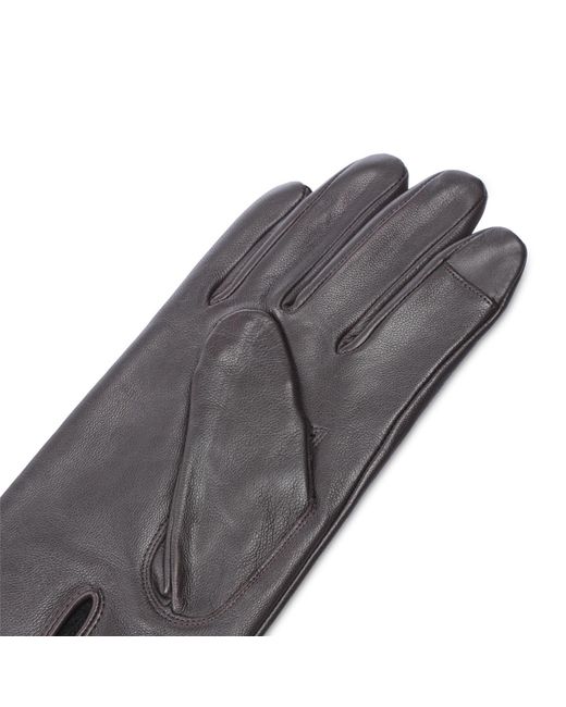 Boss Gray Gioli Leather Gloves for men