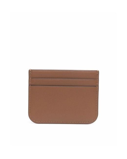 Tory Burch Brown Eleanor Logo-Plaque Cardholder