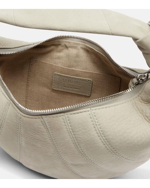 Lemaire Gray Fortune Croissant Mini Leather Shoulder Bag