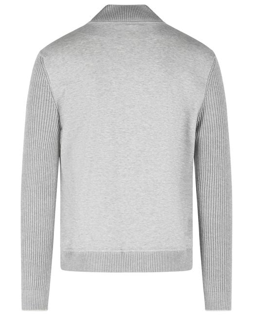 Eleventy Gray Ribbed Trim Bomber Jacket for men