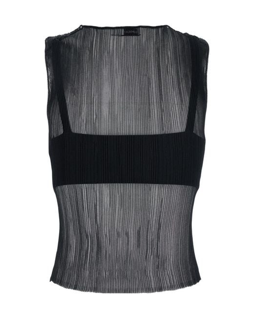 Jonathan Simkhai Black Oakley' Top With Semi-Transparent Effect