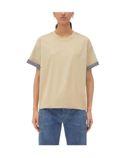 Bottega Veneta Natural Crewneck Short-Sleeved T-Shirt