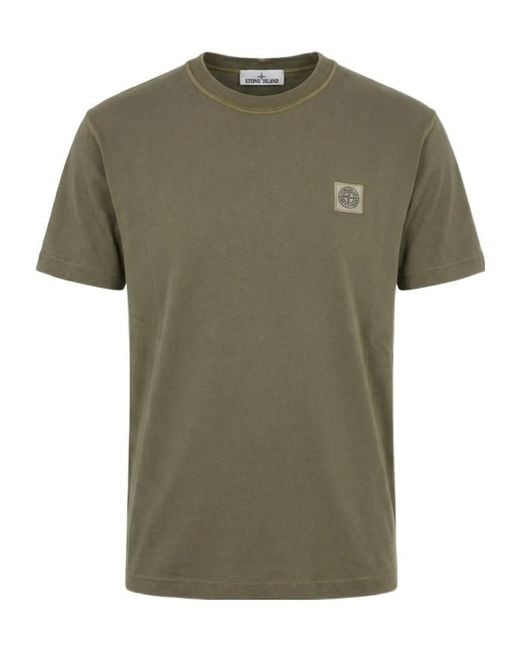 Stone Island Green Short-Sleeved T-Shirt for men