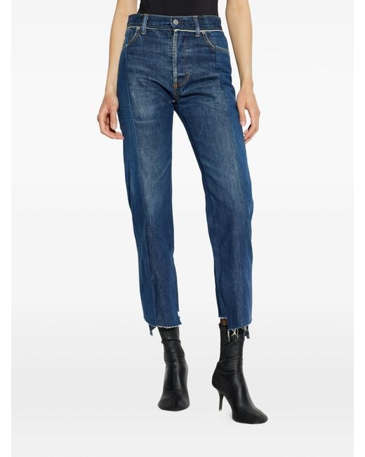 Vetements Blue Raw Hem Straight-Leg Jeans