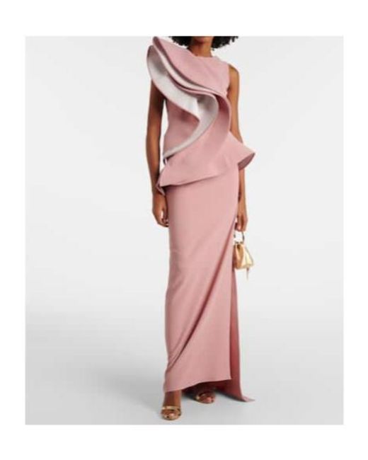 Maticevski Pink Fateful Ruffled Gown