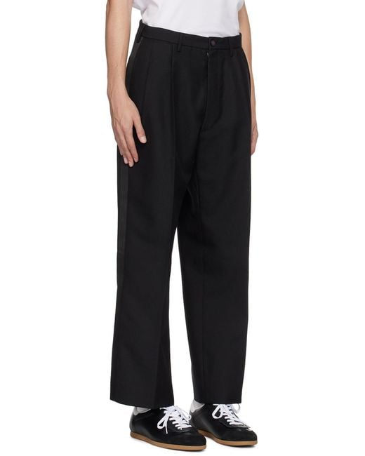 Maison Margiela Black High-Waist Pleated Trousers for men