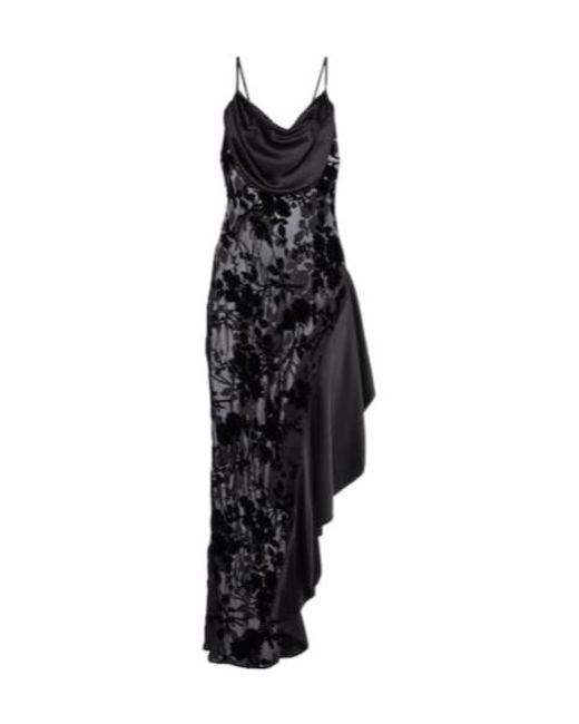 Rodarte Black Asymmetrical Bias Slip Dress