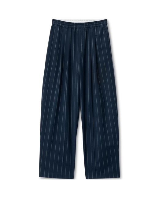 Alexander Wang Blue Pinstripe Tropical Wool Stretch Pant