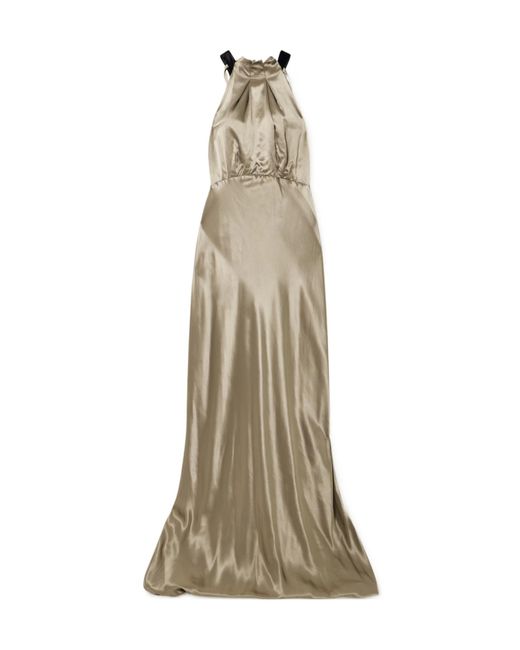 Saloni Natural Michelle Backless Dress