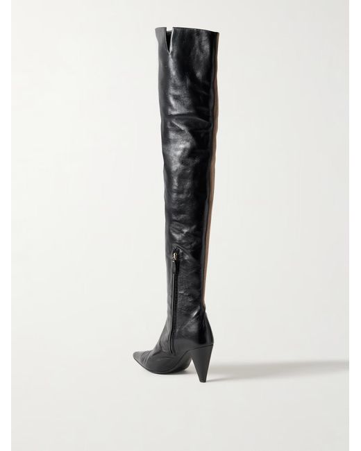 Khaite White Over-The-Knee Heeled Boots