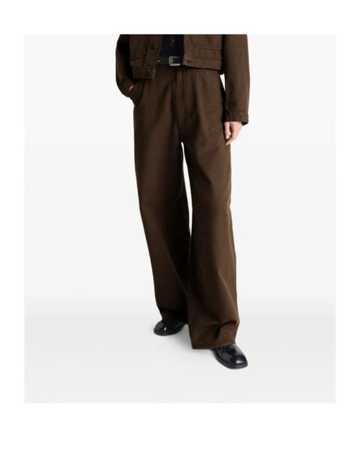 Lemaire Brown Wide-Leg Twill Trousers