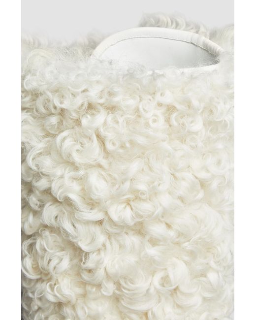 Moncler White Beverly High Shearling Boots