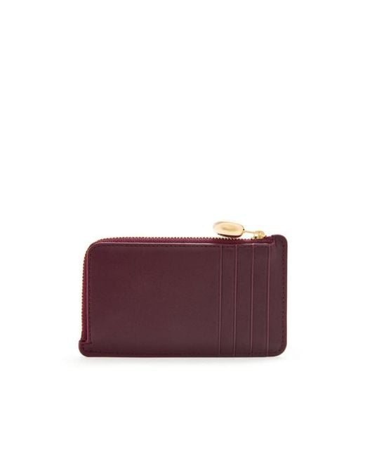 Loewe Purple Pebble Zipped Coin Cardholder