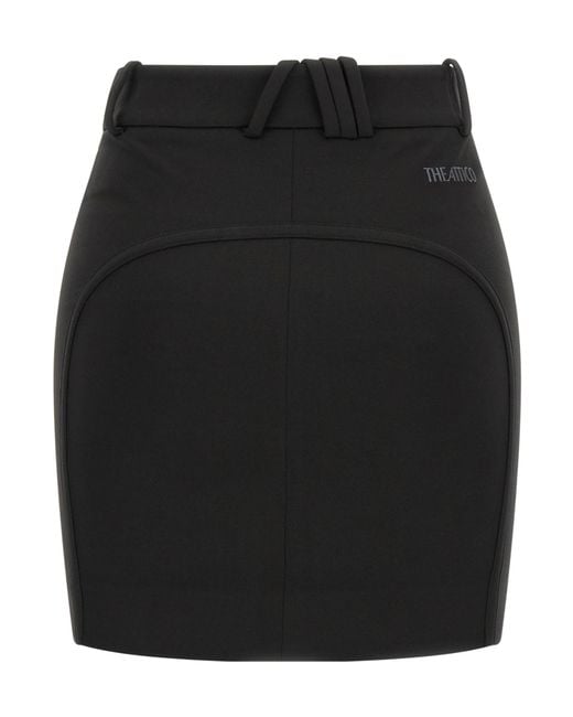 The Attico Black The Metal-Plate Mini Skirt