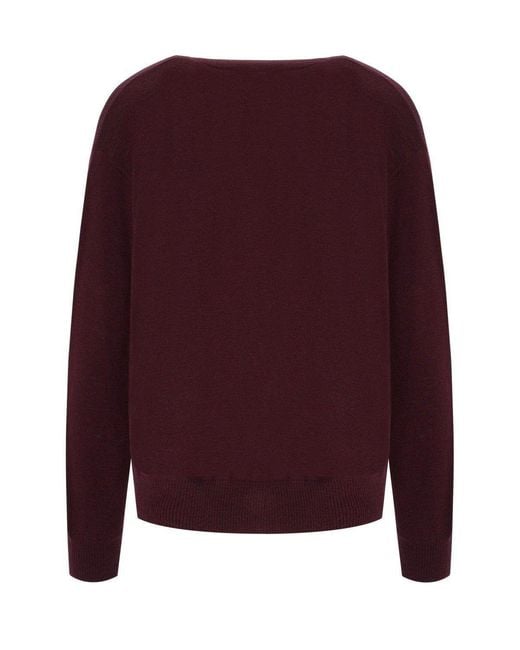 Weekend by Maxmara Purple Unito V-Neck Knitted Cardigan