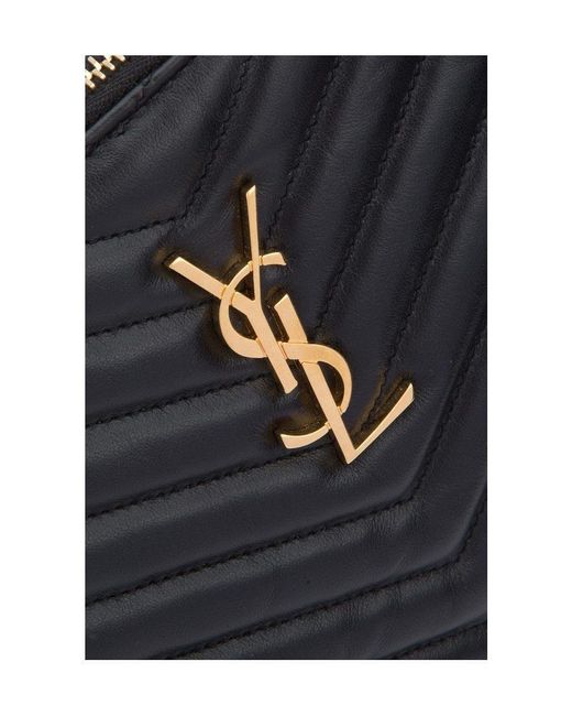 Saint Laurent Black Cassandre Matelassé Quilted Zipped Pouch