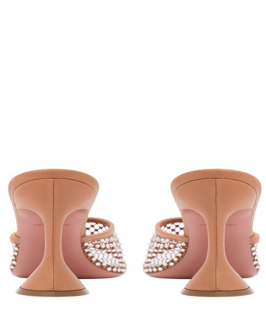 AMINA MUADDI Pink Lupita Crystal Sandals