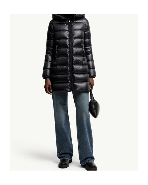 Moncler Black Suyenne Hooded Mid-Length Down Jacket