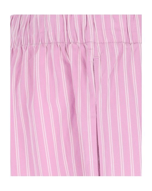 Tekla Pink Striped Poplin Pyjama Pants for men
