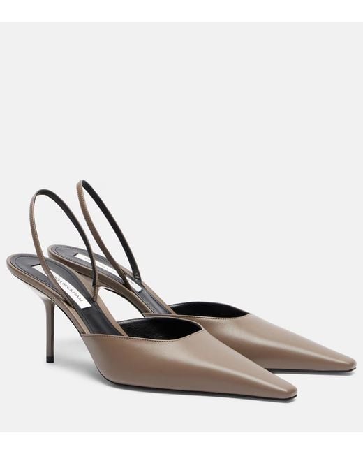 Victoria Beckham White Sloan Leather Slingback High-Heel Sandals