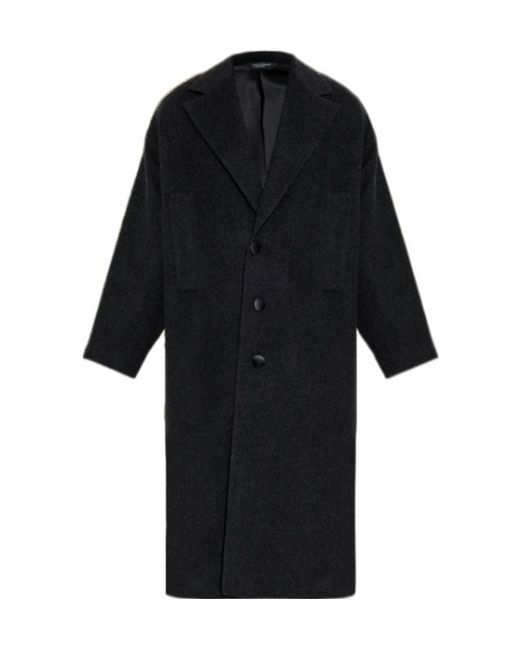 Dolce & Gabbana Black Oversize Single-Breasted Coat for men