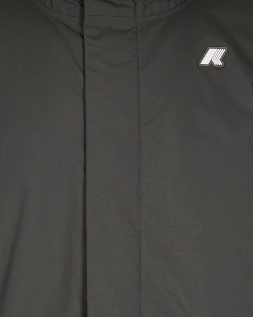 K-Way Black Long-Sleeved Hooded Coat for men