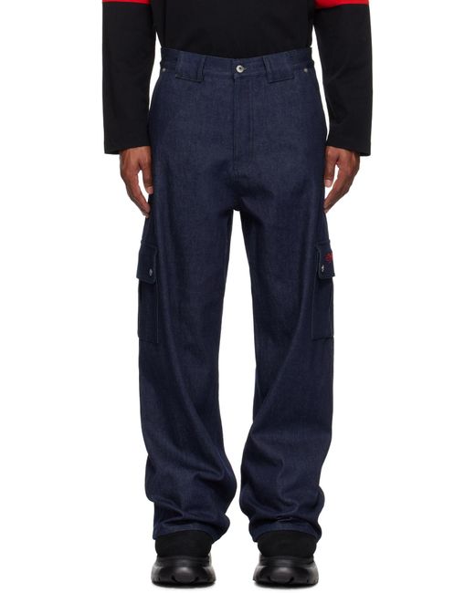 Off-White c/o Virgil Abloh Blue Script Cargo Jeans for men