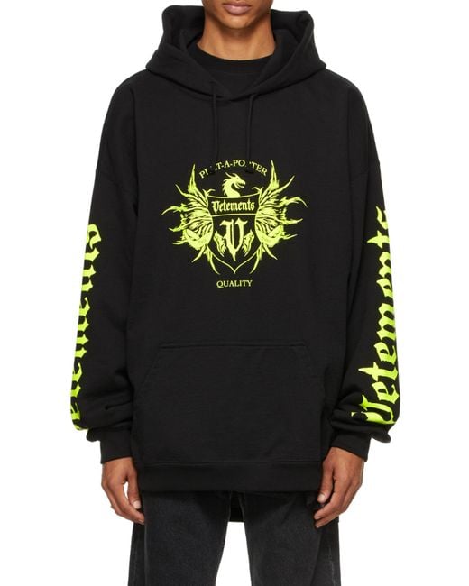 Vetements Blue Logo-Print Cotton-Blend Hoodie for men
