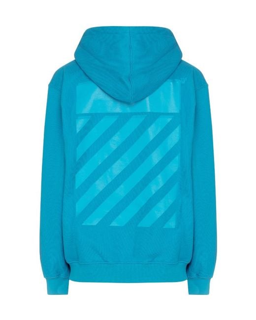Off-White c/o Virgil Abloh Blue Diag-Print Zip-Front Hoodie