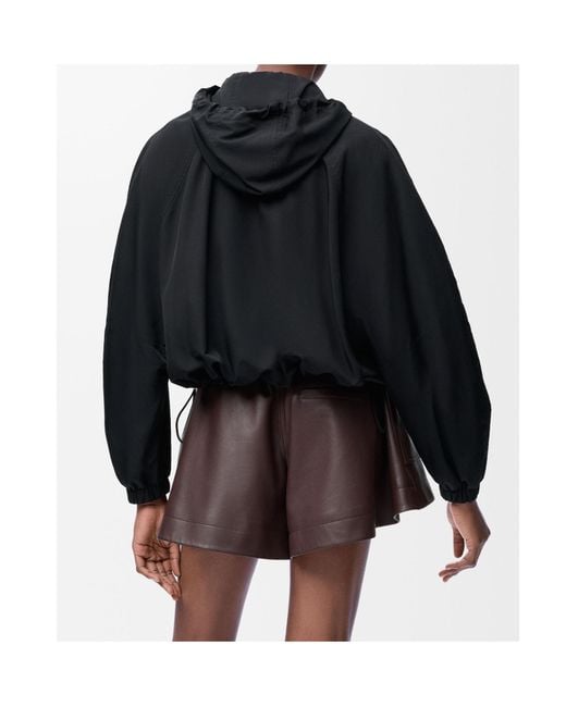 Loewe Black Zip-Up Hooded Jacket
