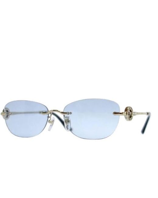 BVLGARI Blue Rimless Sunglasses
