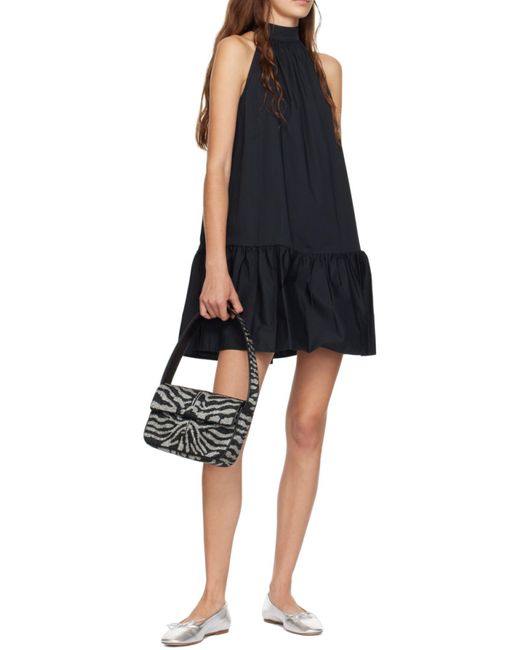 Staud Black Tommy Foldover Top Shoulder Bag