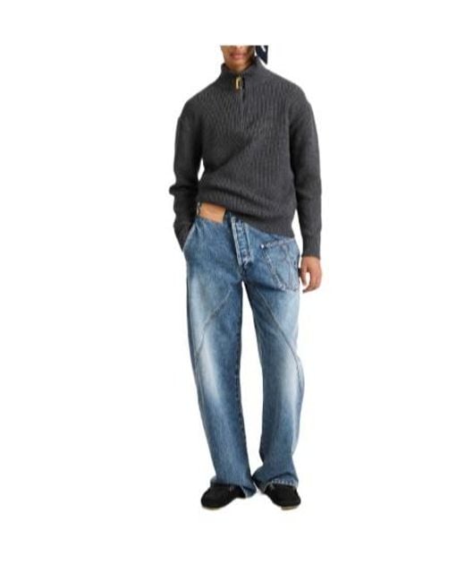 J.W. Anderson Blue Jw Anderson Half Zip Knitted Sweater for men