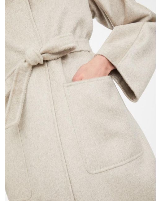 Max Mara White Lilia Belted Long-Sleeved Coat