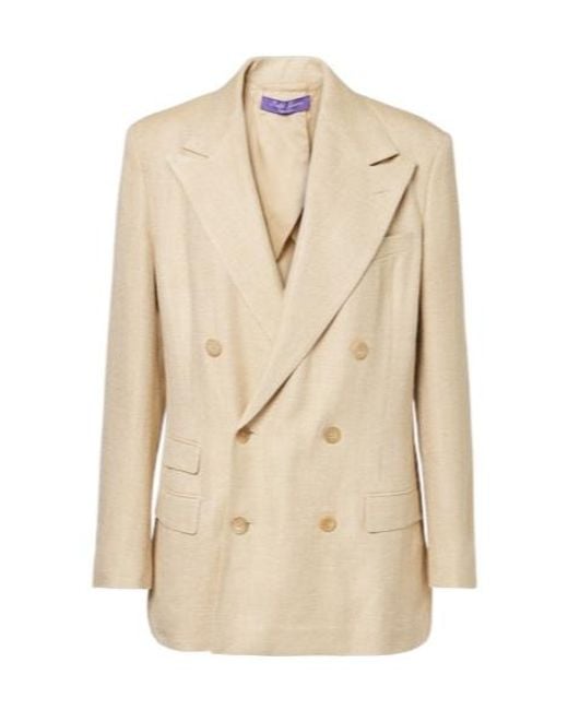 Ralph Lauren Natural Silk And Linen-Blend Blazer