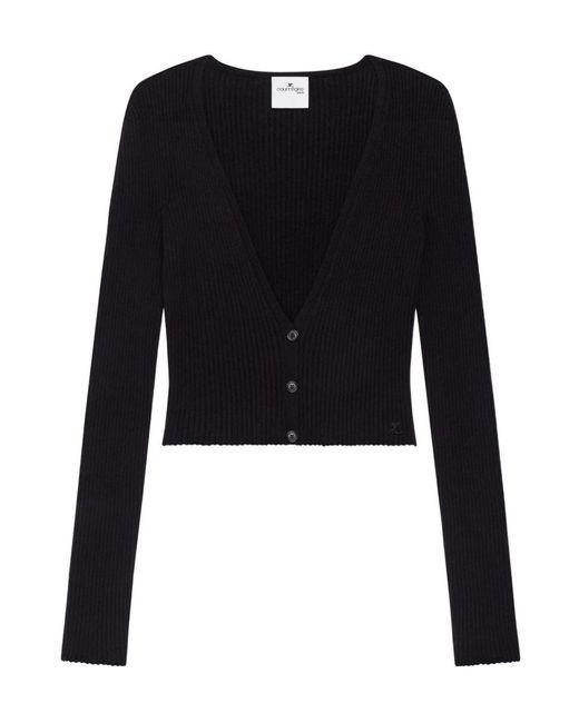 Courreges Black Courrèges Solar Light Rib Cardigan