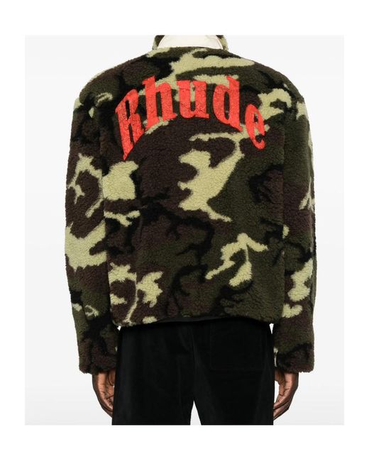 Rhude Multicolor Camouflage-Print Logo-Embroidered Jacket for men