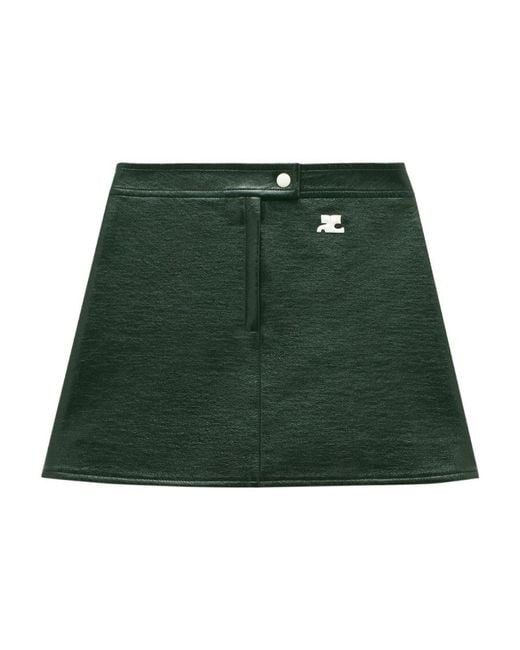 Courreges Green Courrèges Reedition Logo Patch Mini Skirt
