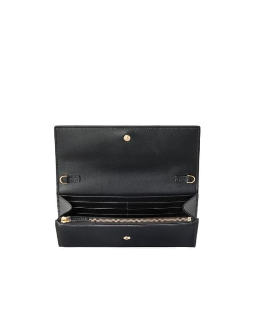 Fendi White Ff Continental With Chain Leather Wallet