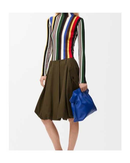 Loewe Green Button-Pockets Mini Skirt
