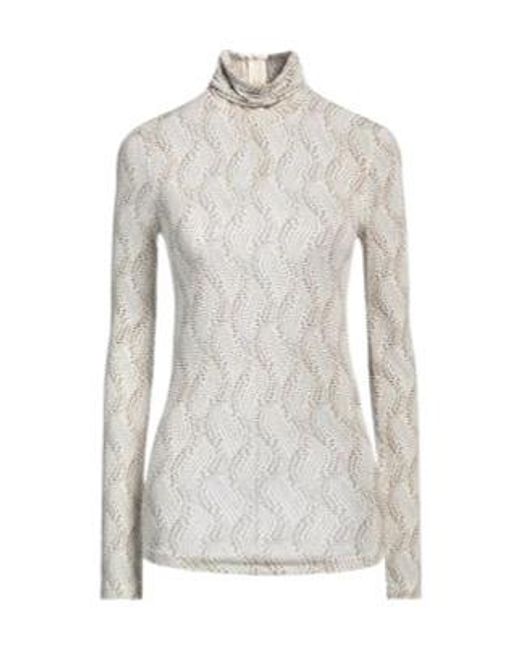 Isabel Marant White Turtleneck Long Sleeve Stretch Top