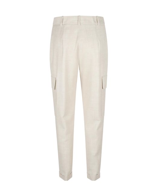 Eleventy White Cargo Pants