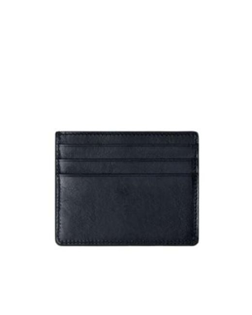 Versace Blue Logo Flat Cardholder Wallet for men