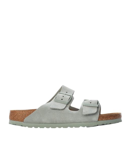 Birkenstock White Adjustable Flat Sandals